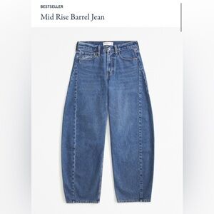 Abercrombie Mid Rise Barrel Jeans